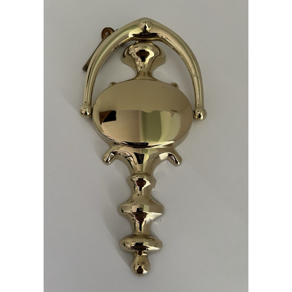 Solid Polished Brass Traditional Door Knocker Tarnish Resistant 8.75" w/ Screws - Picture 4 of 7